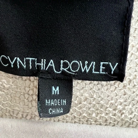 Cynthia Rowley Linen Cardigan Sweater Duster Open Knit Taupe Womens Medium NWOT - Picture 6 of 7